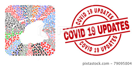 Covid 19 Updates Stamp Seal and Friesland Province Map Stencil Mosaic 79095804