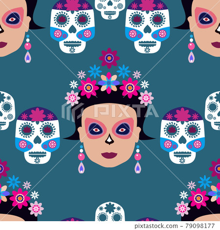 Catrina Calavera pattern Catrina Calavera pattern 79098177