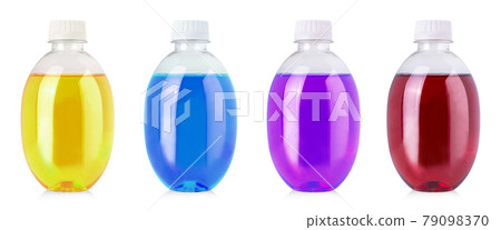 set of colored Round bottle of juice isolated over white background with clipping path. Healthy lifestyle set of colored Round bottle of juice isolated over white background with clipping path. Healthy lifestyle 79098370