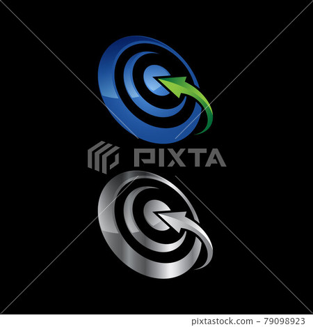 Technology orbit web rings logo design. Vector circle ring logo design 79098923