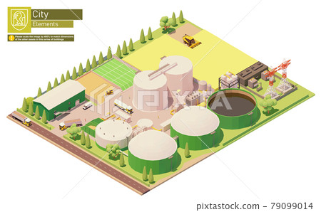 Vector isometric biogas power plant 79099014