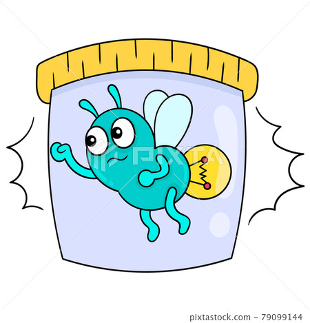 a firefly with a light on its body, doodle icon image kawaii 79099144