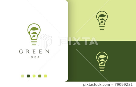 natural bulb logo in simple and minimalist style 79099281
