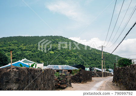 Jongdal-ri village and Jimi Oreum in Jeju Island, Korea 79099792
