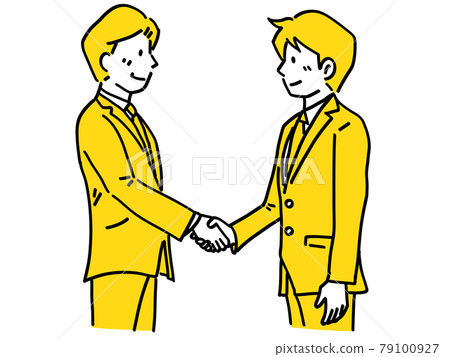 Handshake Male Business Contract Simple Illustration Handshake Male Business Contract Simple Illustration 79100927