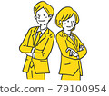 Arms folded couple combination female male simple illustration 79100954