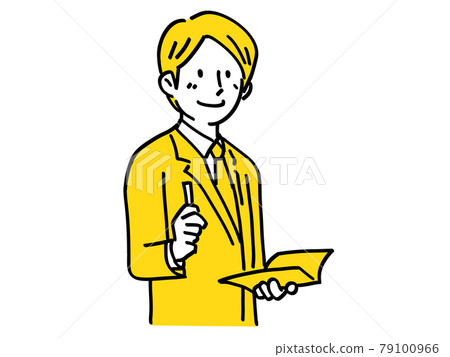 Notebook pen hand male simple illustration 79100966