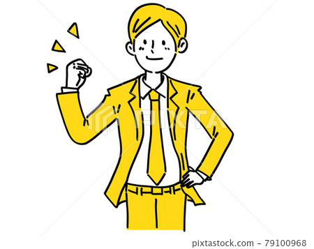 Motivation Guts Pose Enthusiasm Male Simple Illustration Motivation Guts Pose Enthusiasm Male Simple Illustration 79100968
