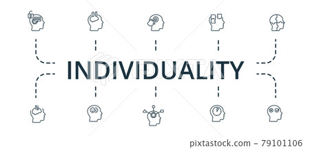 Individuality icon set. Contains editable icons theme such as emotional intelligence, critical thinking, fast thinking and more. Individuality icon set. Contains editable icons theme such as emotional intelligence, critical thinking, fast thinking and more. 79101106
