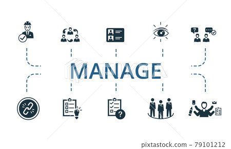 Manage icon set. Contains editable icons theme such as connection, project status, new project and more. Manage icon set. Contains editable icons theme such as connection, project status, new project and more. 79101212