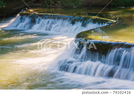 Waterfall in  rain forest at Chet Sao Noi waterfall National Park 79102416