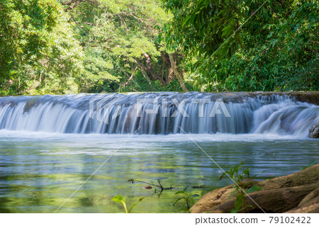 Waterfall in  rain forest at Chet Sao Noi waterfall National Park 79102422