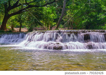 Waterfall in  rain forest at Chet Sao Noi waterfall National Park 79102426