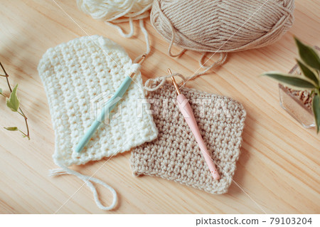 Acrylic yarn scrubbing brush with the image of eco Acrylic yarn scrubbing brush with the image of eco 79103204