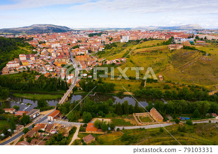 View from drone of Soria cityscape View from drone of Soria cityscape 79103331