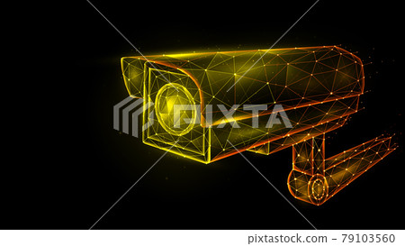 Vector polygonal illustration of security camera, cctv camera, video surveillance system. 79103560