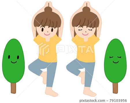 A woman practicing yoga while paying attention to her health and beauty A woman practicing yoga while paying attention to her health and beauty 79103956