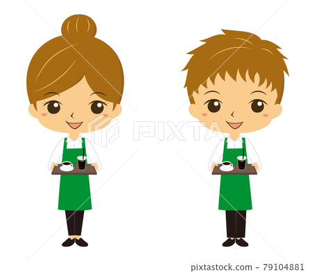 Restaurant and cafe clerk who put out products - Stock Illustration ...