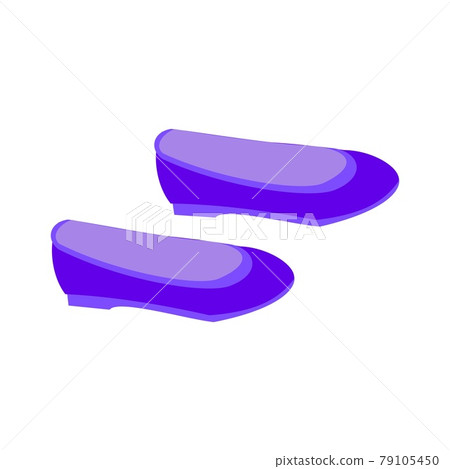 Blue ballet woman's shoes Flat vector icon illustration 79105450
