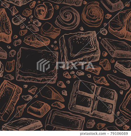 Chocolate. Vector seamless pattern. Art background Chocolate. Vector seamless pattern. Art background 79106089