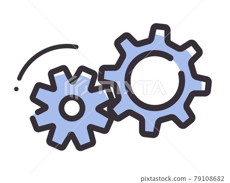 Simple line gear illustration_setting 79108682