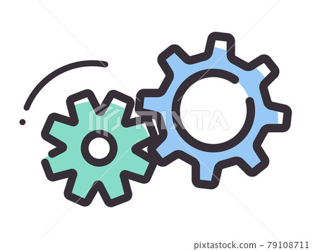 Simple line gear illustration_setting 79108711
