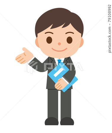 A businessman who proposes with a file A businessman who proposes with a file 79108992