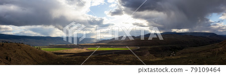 Panoramic View of Desert Mountain Canadian Nature Landscape. Panoramic View of Desert Mountain Canadian Nature Landscape. 79109464
