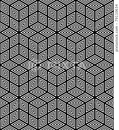 Seamless op art pattern. 3D illusion effect. 79110634