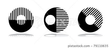 Abstract circle black and white design elements set. Abstract circle black and white design elements set. 79110635