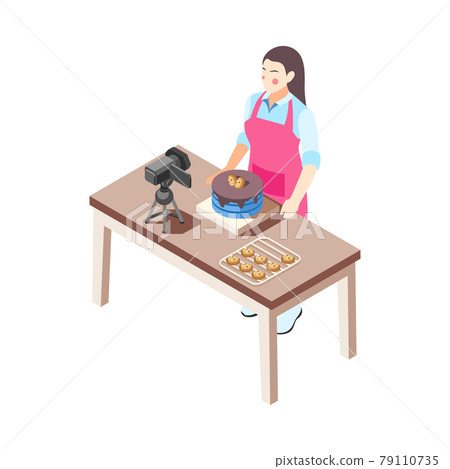 Isometric Blogger Illustration Isometric Blogger Illustration 79110735