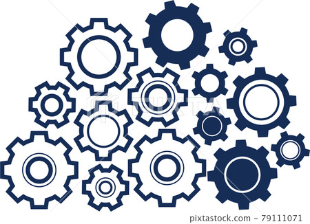 Multiple overlapping gear icons - Stock Illustration [79111071] - PIXTA