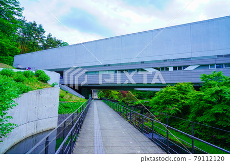 從大野原森林公園看到的仙台文學館 宮城縣仙台市青葉區 照片素材 圖片 圖庫