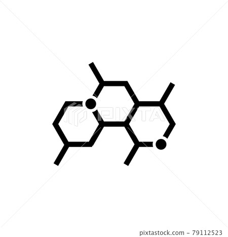 Chemistry formula structure icon. Line chemical molecule icon Chemistry formula structure icon. Line chemical molecule icon 79112523