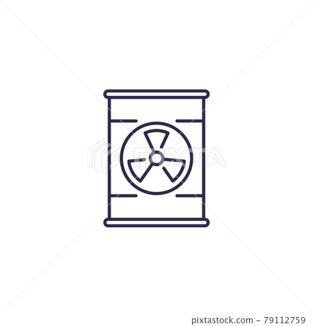 radioactive waste barrel line icon 79112759
