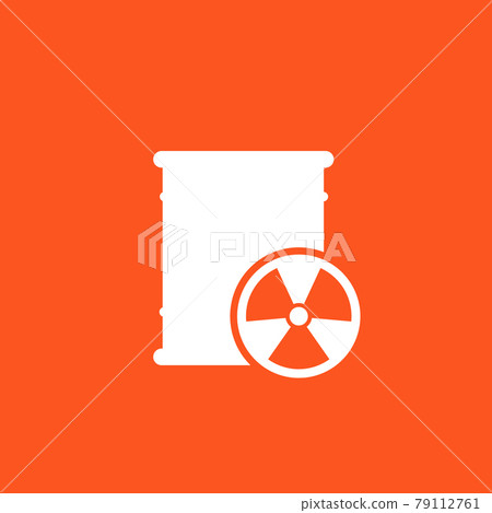 radioactive waste barrel icon, vector 79112761