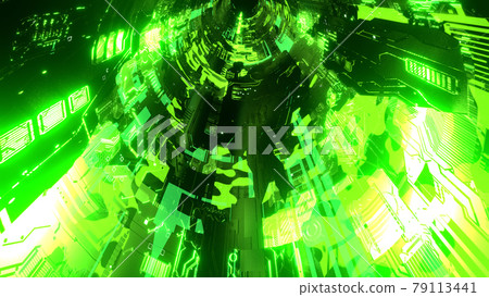 網路隧道機器空間科幻綠色【另類Ver.】 網路隧道機器空間科幻綠色【另類Ver.】 79113441
