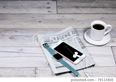 Table coffee and smartphone Table coffee and smartphone 79113808