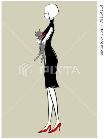 Parisienne girls fashionable illustration vector 79114114