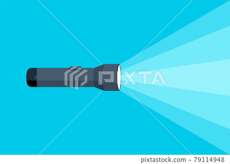 Flashlight torch hand illustration. Pocket vector light lamp lantern design torch Flashlight torch hand illustration. Pocket vector light lamp lantern design torch 79114948