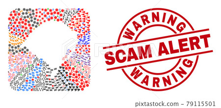 Warning Scam Alert Stamp and Rio Grande Do Sul State Map Inverted Mosaic Warning Scam Alert Stamp and Rio Grande Do Sul State Map Inverted Mosaic 79115501