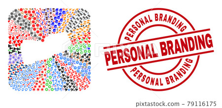 Personal Branding Seal and Yemen Map Subtracted Mosaic 79116175