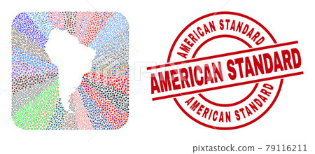 American Standard Seal and South America Map Stencil Mosaic American Standard Seal and South America Map Stencil Mosaic 79116211