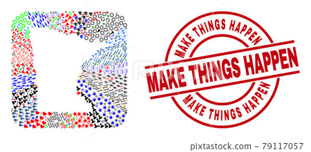 Make Things Happen Stamp Seal and Minnesota State Map Hole Mosaic 79117057