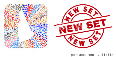 New Set Seal and New Hampshire State Map Inverted Mosaic 79117118