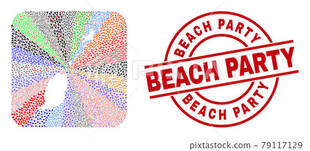 Beach Party Badge and Grenada Map Subtracted Mosaic Beach Party Badge and Grenada Map Subtracted Mosaic 79117129