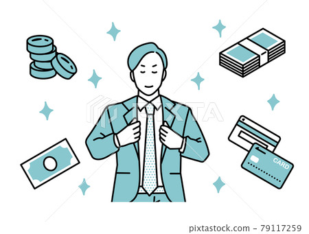 一個有利可圖的男性商務人士的插圖 79117259