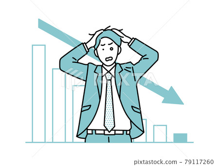 Grade down illustration of a male business person 79117260