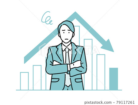 Grade down illustration of a male business person 79117261