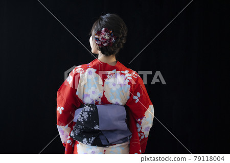 Yukata black background for night synthesis 79118004